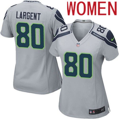 Cheap Women Seattle Seahawks 80 Steve Largent Nike Gray Game NFL Jersey